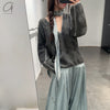 Mutedance 24 Autumn and Winter Flower Dye V-Neck Top Series MD-MD24FW59-GRAY MD24FW58 MD24FW59
